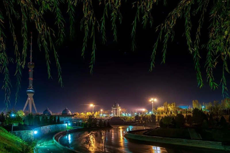 на центральных улицах ташкента ограничено ночное освещение 