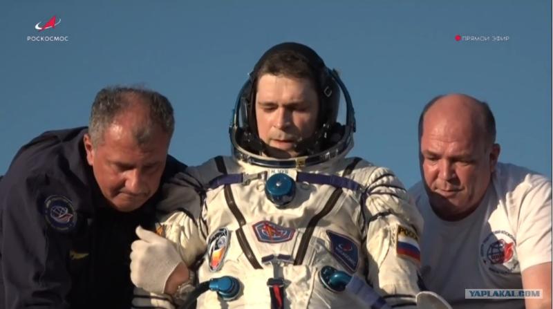 в степях казахстана приземлился  спускаемый аппарат «союз мс-25» с космонавтами-рекордсменами