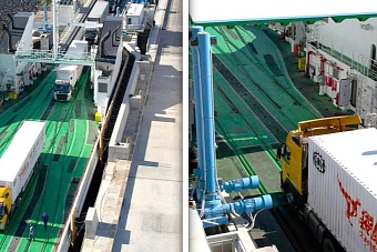 первый автокараван грузовиков из китая движется по среднему коридору в европу