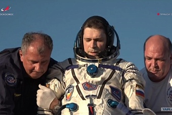 в степях казахстана приземлился  спускаемый аппарат «союз мс-25» с космонавтами-рекордсменами