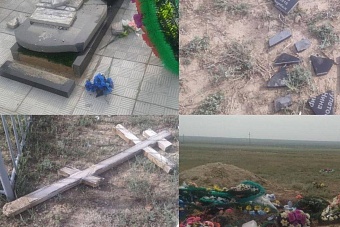 в актюбинской области казахстана произошел погром на русском кладбище 
