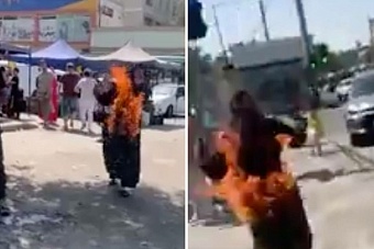 в узбекистане женщина облила себя бензином и подожгла