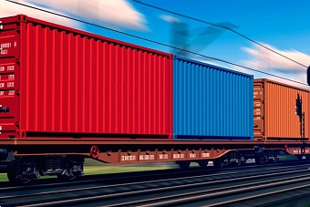 алиев и токаев приняли участие в открытии контейнерного поезда