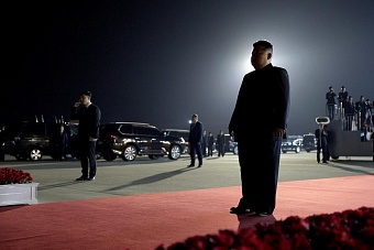 глубокой ночью путина в пхеньяне встретил лично ким чен ын