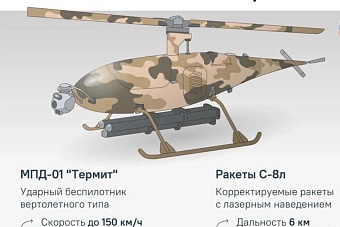 в россии началась сборка беспилотных боевых мини-вертолетов «термит», которые планируют вооружать ракетами воздух-земля 